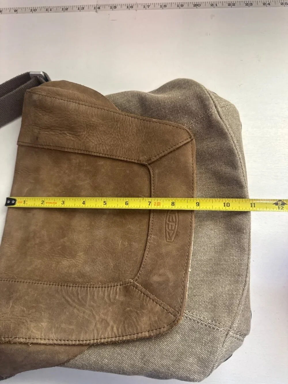 Keen HybridThink Transport Bag Brown Leather/Canvas Messenger Crossbody GorpCore
